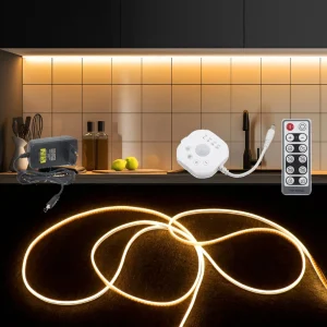 PIR Motion Sensor Dimmable Neon Silicone led strip rope light Timer Auto ON/OFF