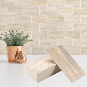 100pcs Peel & Stick Backsplash 3x6 PVC Subway Tile Grayish Beige