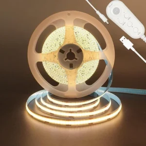 Clearhill 5V USB Motion Sensor Dimmable Flexible LED Strip Lights,16.4FT Warm